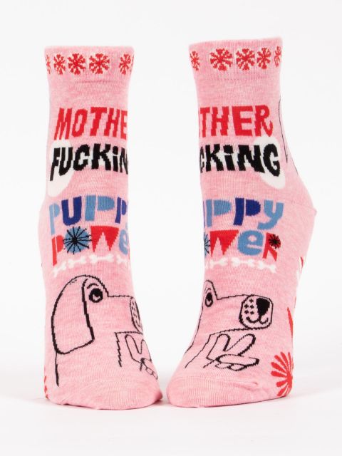 Image of Mother Fucker Puppy Power W-Ankle Socks BLUEQ